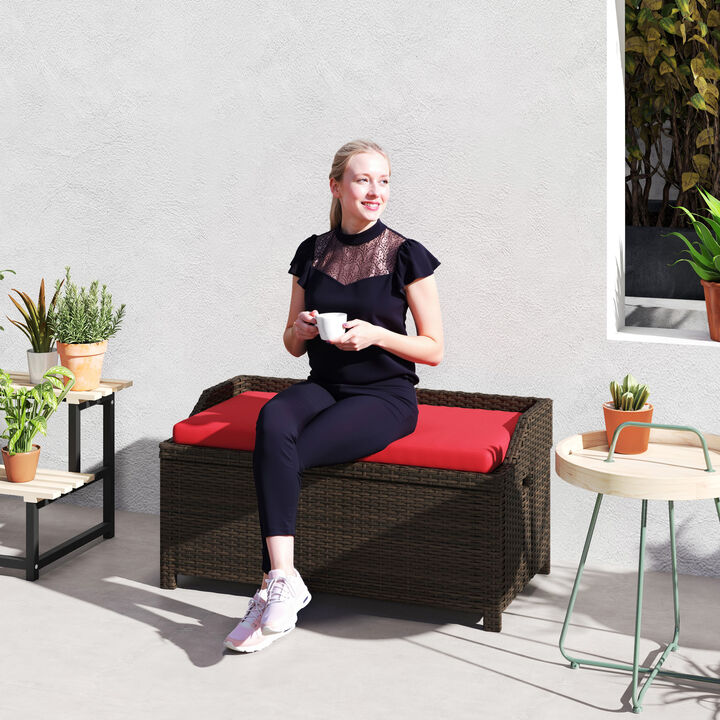 Hivvago Outdoor Storage Bench with Comfortable Cushion