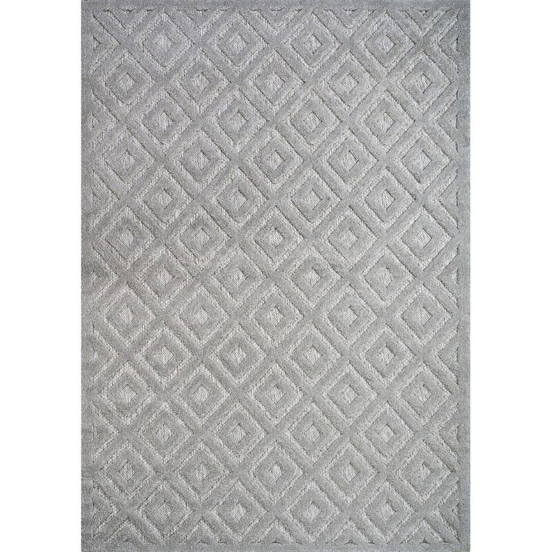 Portmany Neutral Diamond Trellis Indoor/Outdoor Area Rug