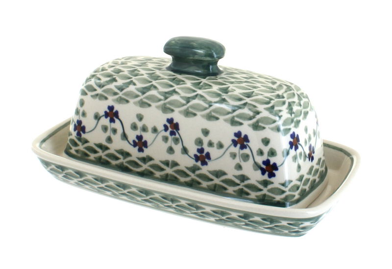 Blue Rose Polish Pottery Elizabeth Butter Dish