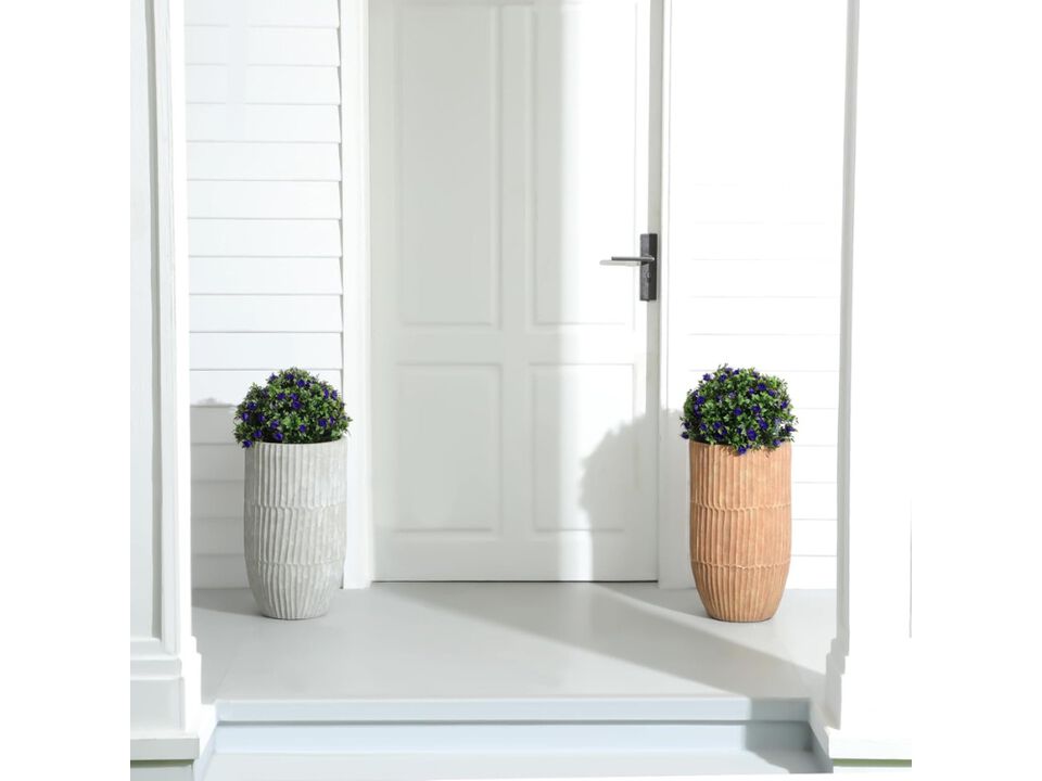 2 Pack Purple Artificial Boxwood Plants UV Resistant Outdoor Garden Porch Decor