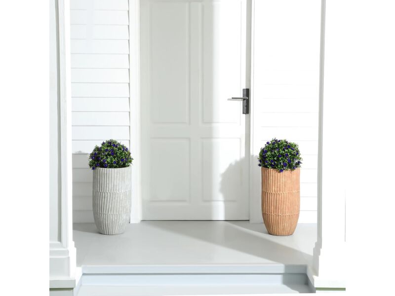 2 Pack Purple Artificial Boxwood Plants UV Resistant Outdoor Garden Porch Decor image number 1