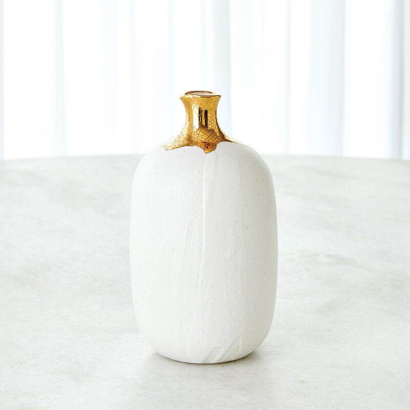 Dipped small Golden Crackle Vase