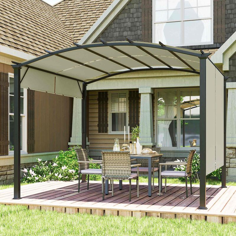 Hivvago Outdoor 11' x 11' Pergola with Adjustable Roof image number 7
