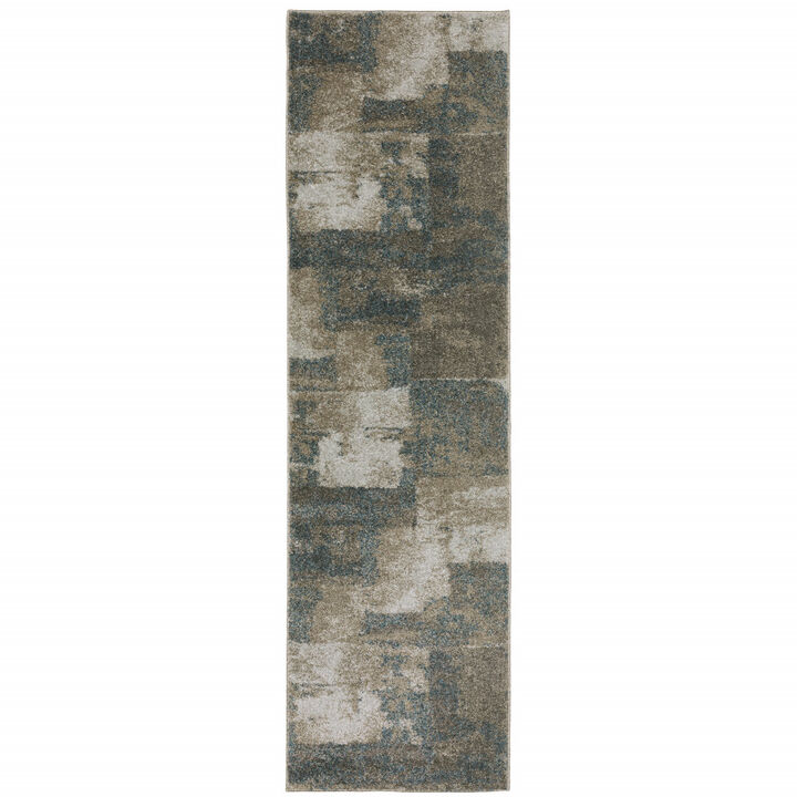 HomeRoots Geometric Distressed Runner Rug