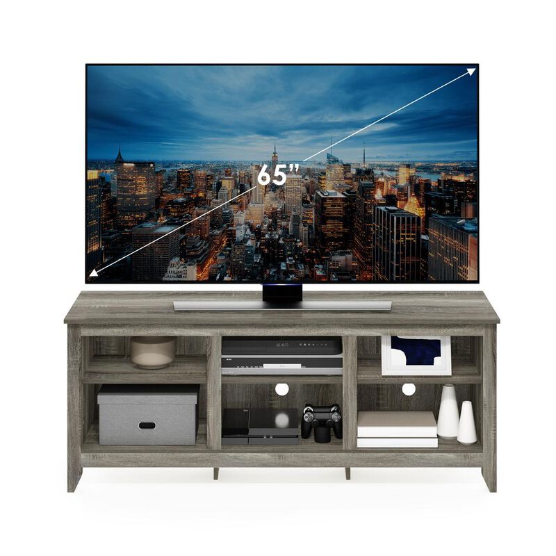 Furinno Jensen TV Entertainment Center for TV up to 65 Inch, French Oak Grey
