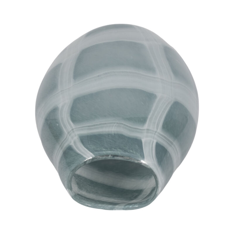 12" Slim Swirled Vase, Blue/white image number 5