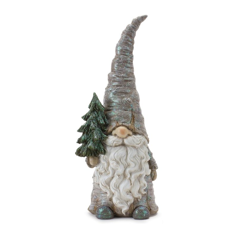 Set of 2 Resin Gnomes with Tree for Holiday Home Decorations
