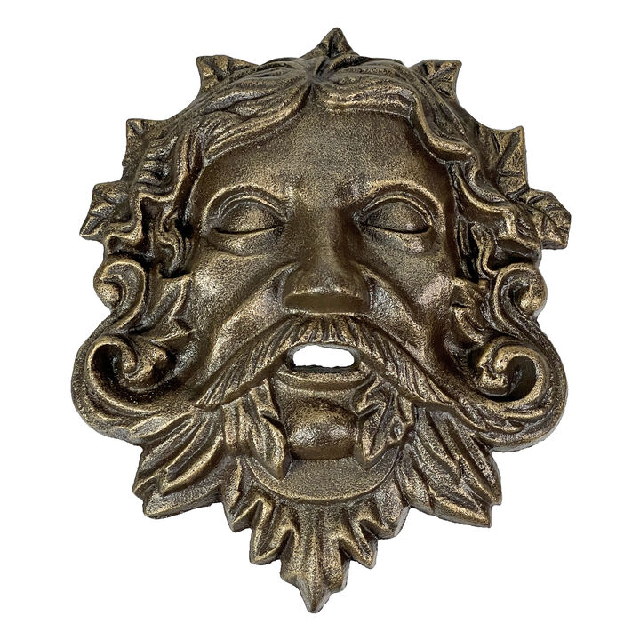 Cast Iron Green Man Wall D&eacute;cor - Bronze Finish - 9.75 inches Tall - Easy to Hang