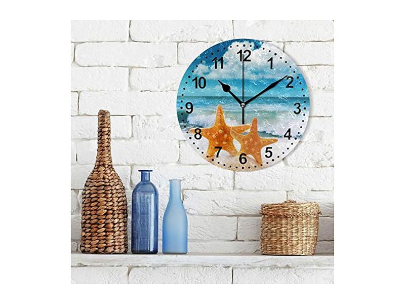 Starfish Wall Clock 5 Inch Silent Non Ticking Living Room Decor image number 2