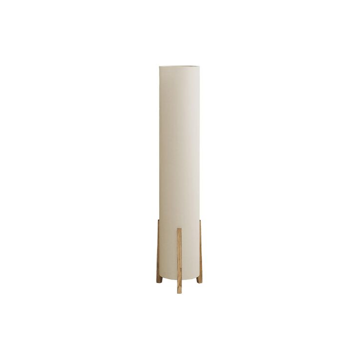 Monarch Specialties 9755, Brown Cream Shade, Contemporary Lighting Floor Lamp Wood Look Base Ivory, 11" L x 11" W x 50" H