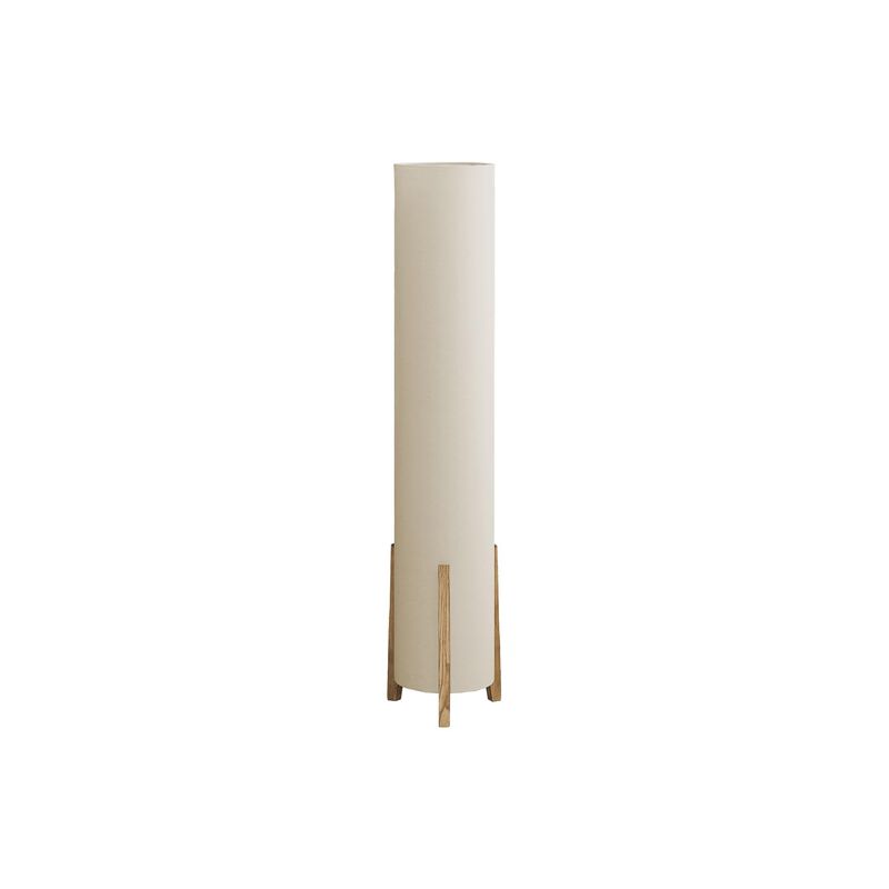 Monarch Specialties 9755, Brown Cream Shade, Contemporary Lighting Floor Lamp Wood Look Base Ivory, 11" L x 11" W x 50" H image number 0
