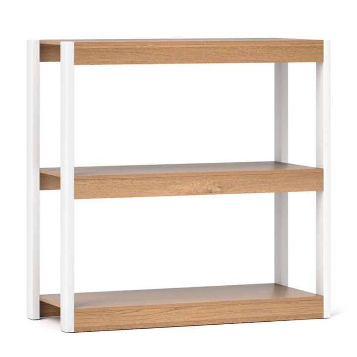 Hivvago 3 Tier Bookshelf Wooden Bookcase with Dual Anti-Tipping Kits
