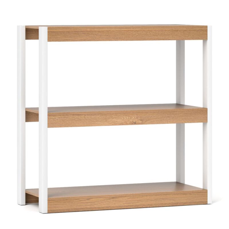 Hivvago 3 Tier Bookshelf Wooden Bookcase with Dual Anti-Tipping Kits