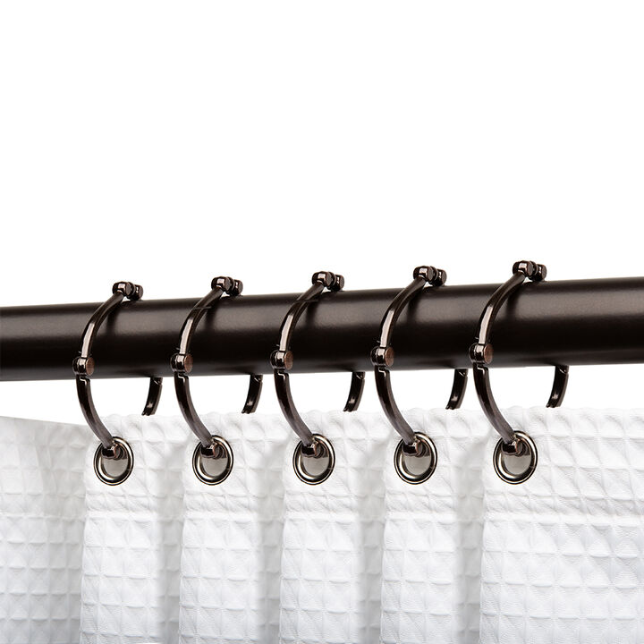 Utopia Alley Rust-Proof Zinc Shower Curtain Hooks with Clasp Closure, Shower Hooks Hangers for Bathroom, Kitchen Utensils, Curtains, Clothing, Towels etc - Set of 12