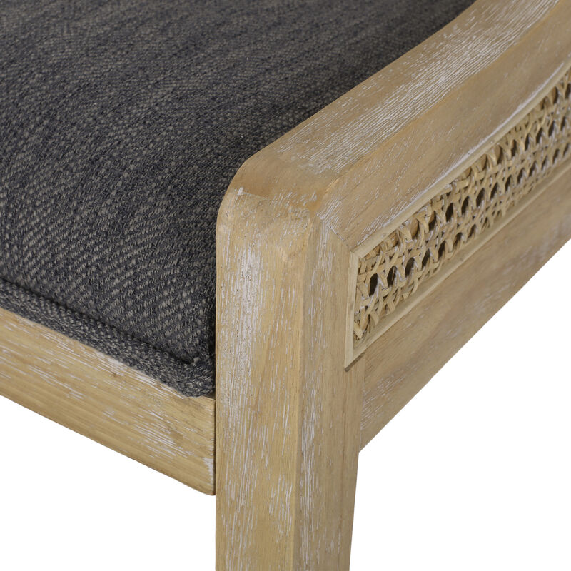 Christopher Knight Home Silvaris Fabric Upholstered Wood and Cane 5 Piece Expandable Dining Set