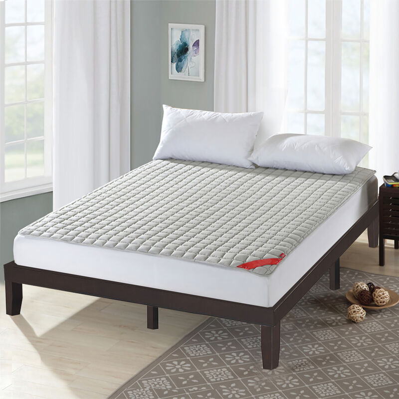 Rubber Wood Slatted Platform Bed Frame &ndash; Durable Bed Base with Wood Slat Support