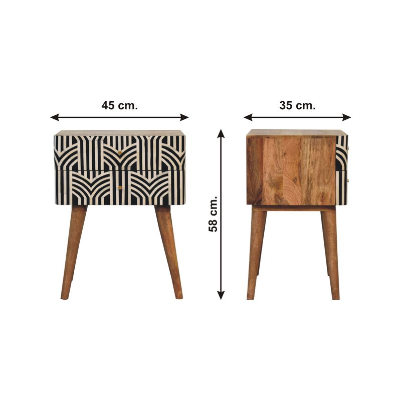 Edessa Bone Inlay  2 Drawer NightStand