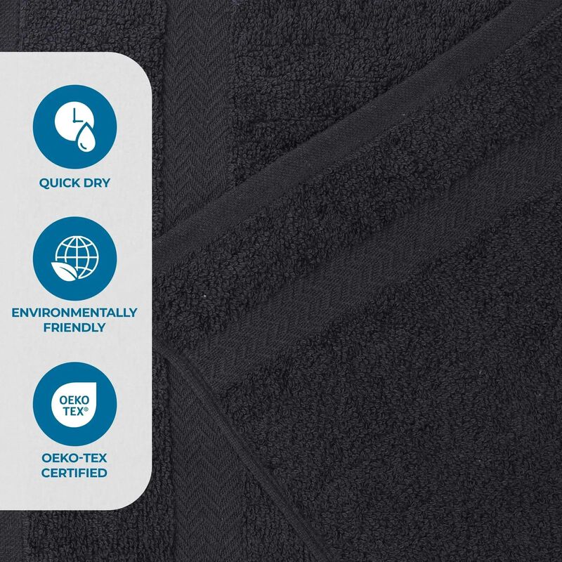 Absorbent Cotton Hand Towel Set of 8 for Bathroom, Spa and Kitchen Use image number 2