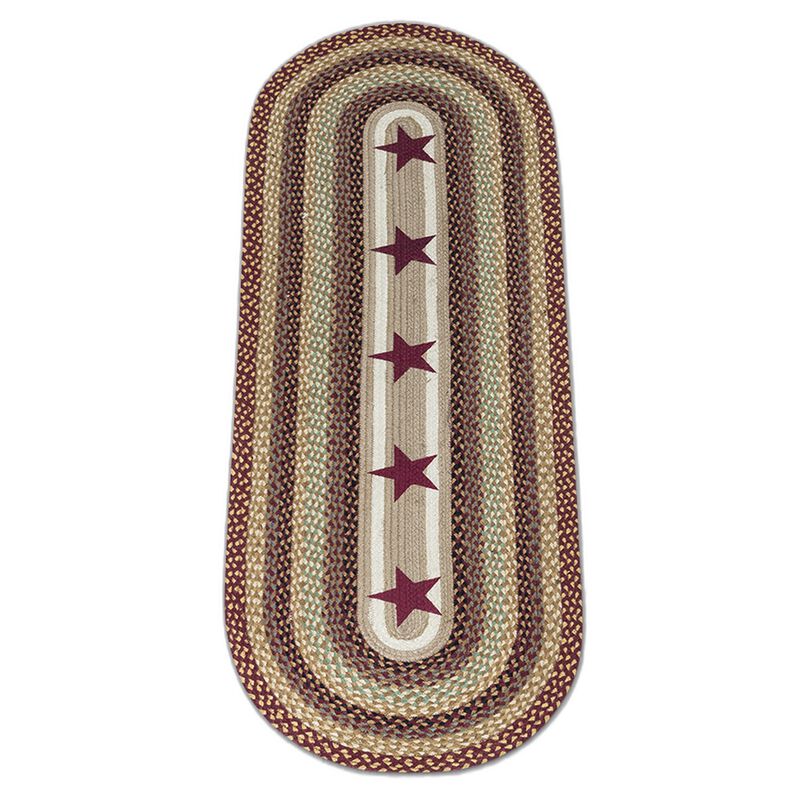 Earth Rugs Op-357 Burgundy Stars Oval Patch 2 Feet X 6 Feet image number 0