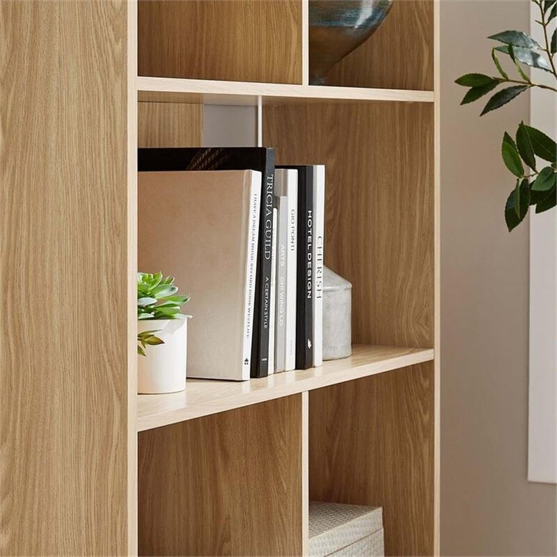 Modway EEI-5743-CHA Transmit 5 Shelf Wood Grain Bookcase, Charcoal image number 7