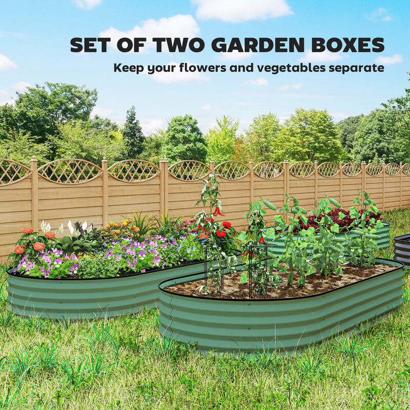 Hivvago 2-Piece Raised Garden Bed Set with Metal Stakes image number 3