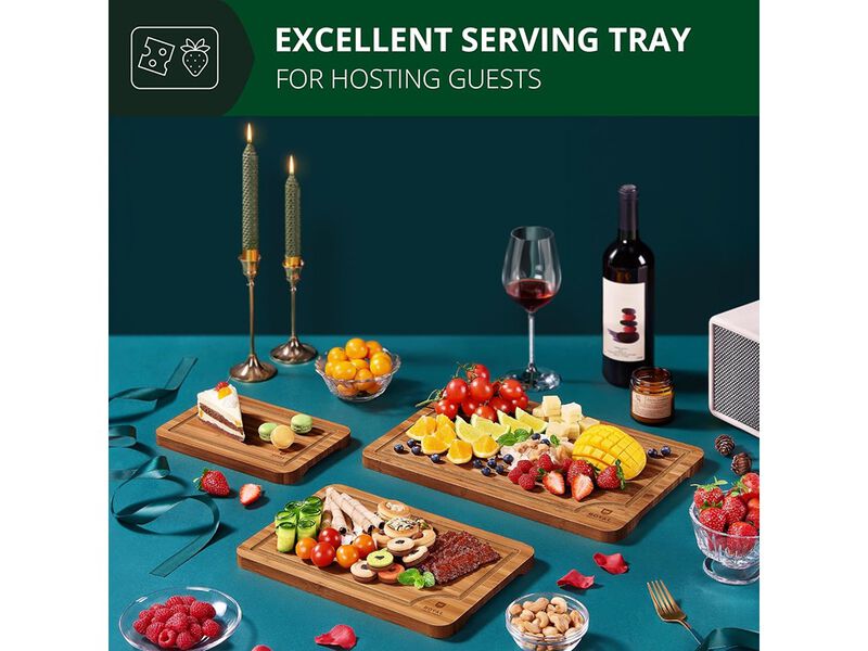 ROYAL CRAFT WOOD Wooden Cutting Boards for Kitchen Meal Prep & Serving