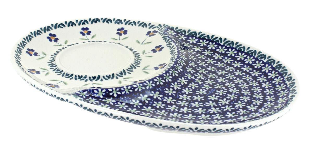 Blue Rose Polish Pottery Blue Daisy Breakfast Plate