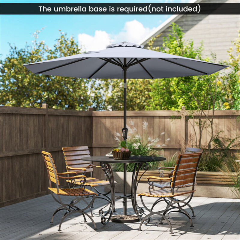 9 FT Outdoor Market Patio Table Umbrella Push Button Tilt Crank Lift-gray image number 7