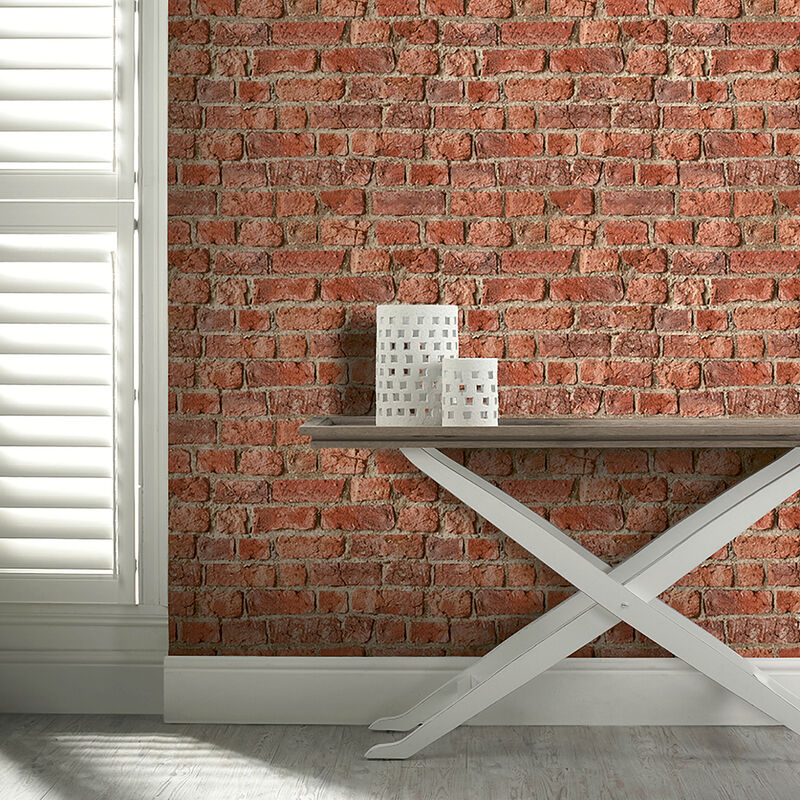 Clifford Red Urban Brick Wallpaper image number 1