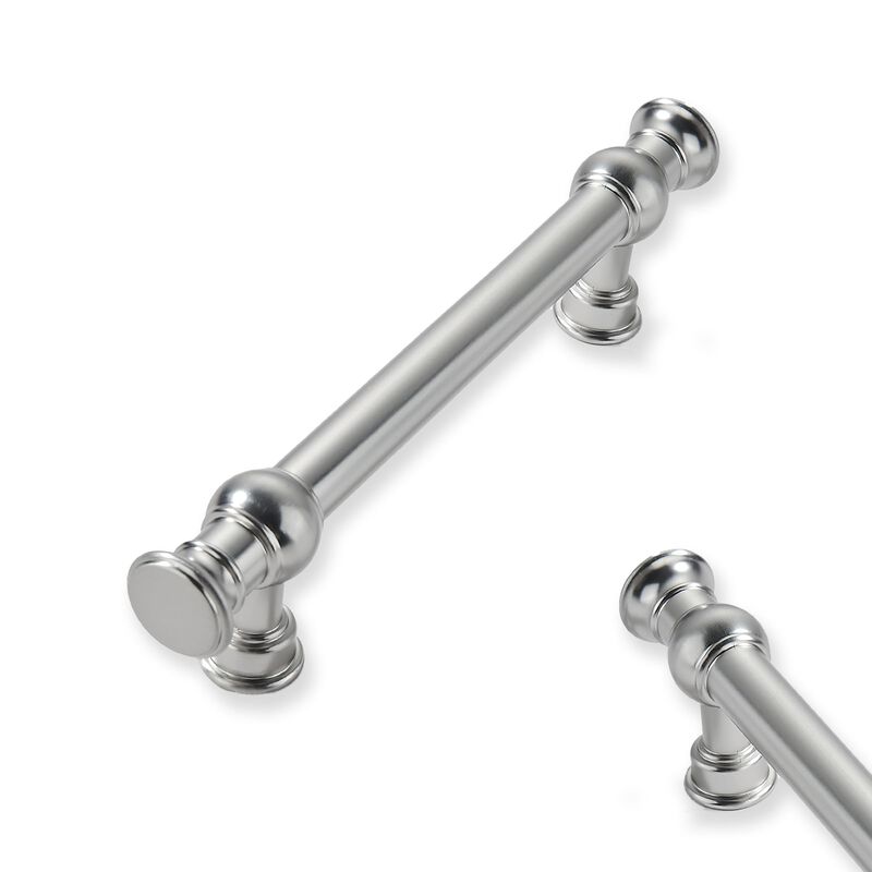 ZAUYX 10-Pack 3inch(76mm) Hole Center Brushed Satin Nickel Cabinet Pulls Solid Heavy Duty Kitchen Cabinet Hardware for Cupboard