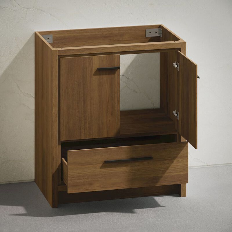 Virage 30" Freestanding Bathroom Vanity in Brown Oak without Sink Top image number 5