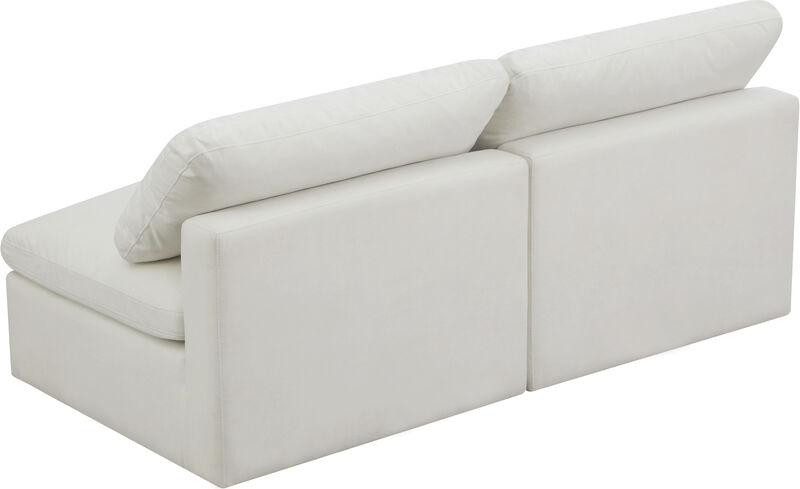 Meridian Furniture Plush Cream Velvet Standard Comfort Modular Sofa image number 3