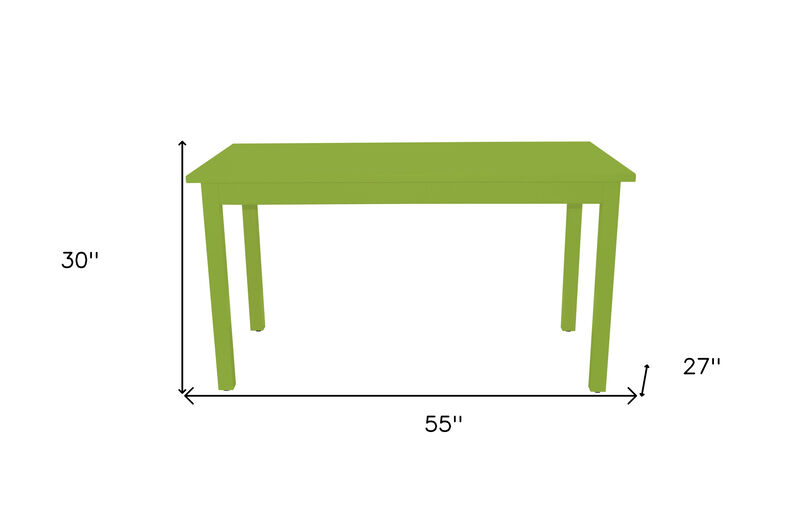 HomeRoots 60" Chartreuse Solid Wood Dining Table image number 4