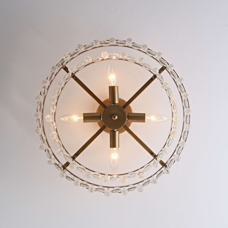 Charlotte 4-light Crystal Teardrop Round Flush Mount image number 5