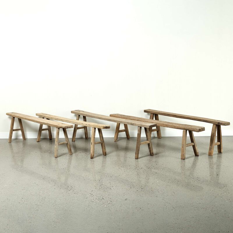 Vintage Solid Wood Entryway Bench in Natural Wood image number 7