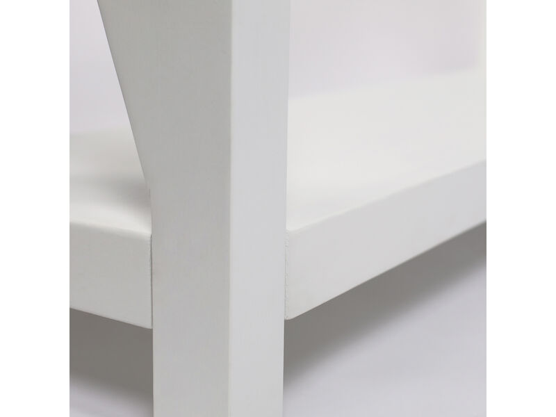 Agatha 39" White Rectangular Italian Carrara Console Table