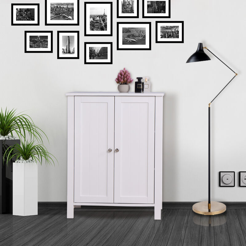 Streamdale Bathroom Floor Storage Cabinet With Double Door Adjustable Shelf image number 7