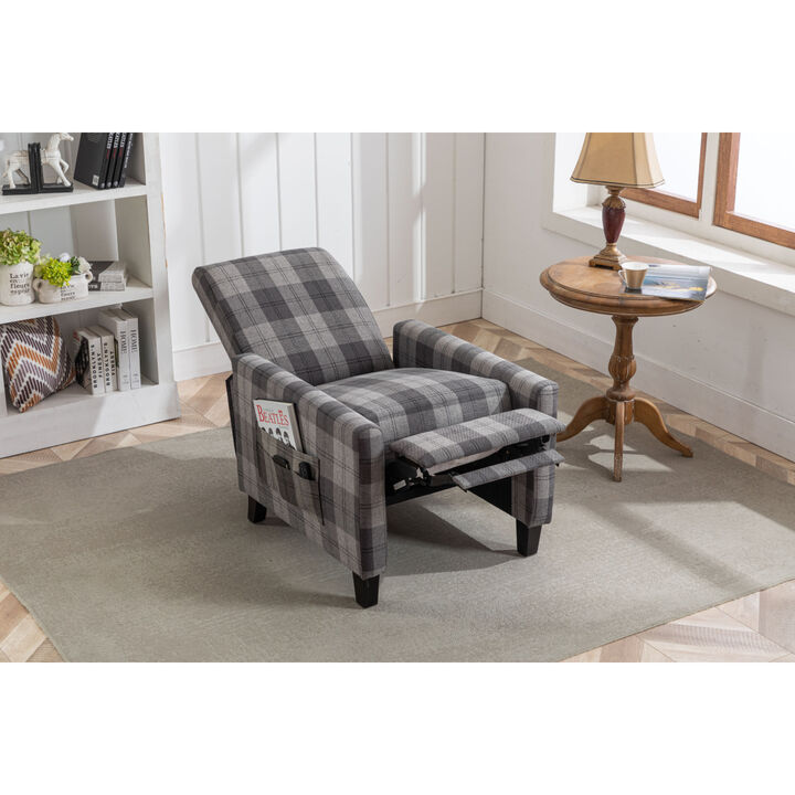 Grey Recliner chair, The cloth chair is convenient for home use, comfortable and the cushion is soft, Easy to adjust backrest Angle