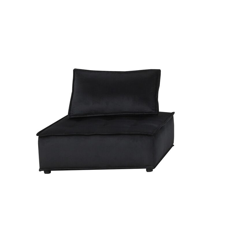 Streamdale Anna Black Velvet 6 Seater U-Shape Modular Sectional Sofa