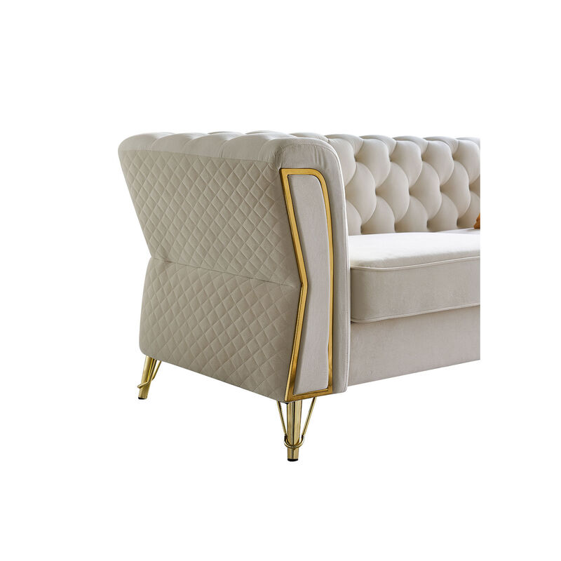 Modern Tufted Velvet Sofa For Living Room Color image number 7