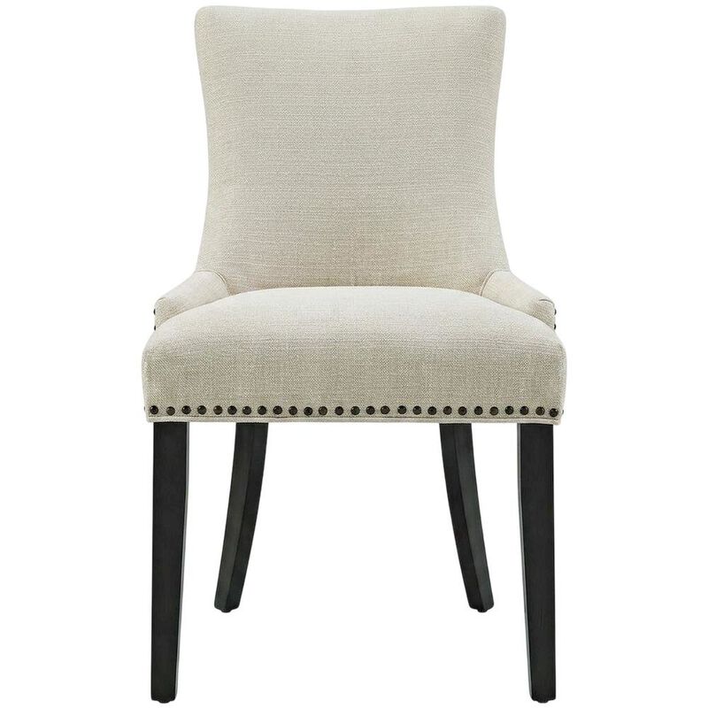 Fabric Upholstered Parsons Dining Side Chairs, Beige, Set of 2 image number 1