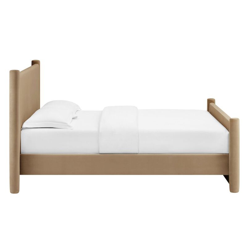 Rael Performance Velvet Full Platform Bed image number 4