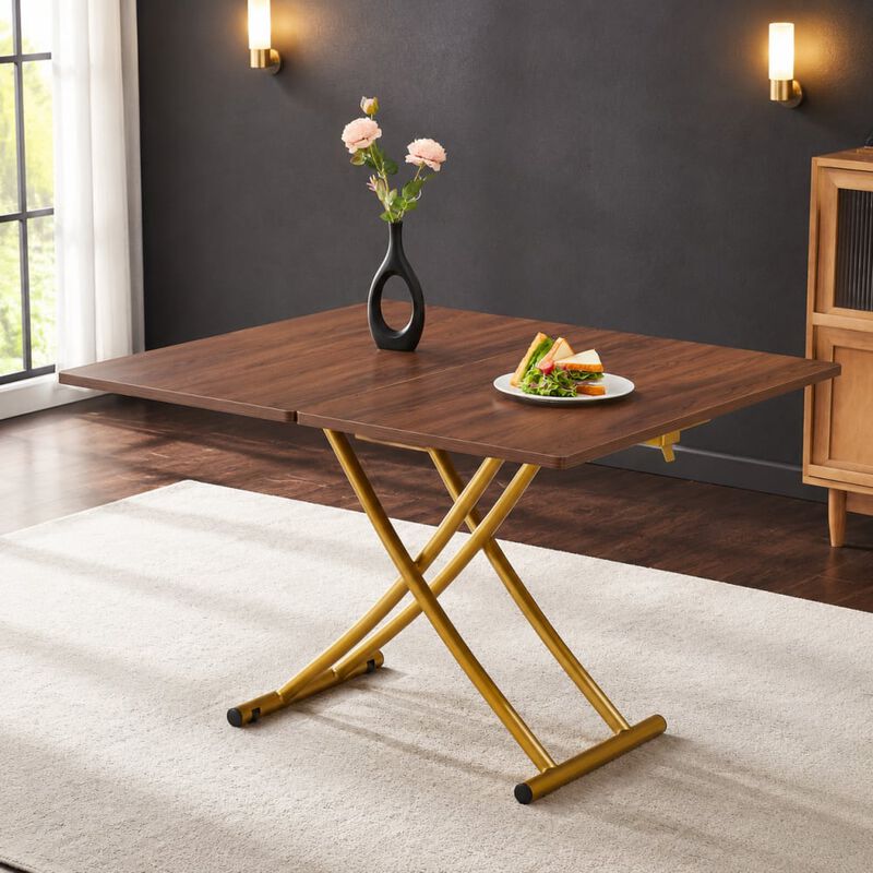 GOODSILO Multifunctional Adjustable Height Lifting Table Foldable Desktop for Home Office Dining Coffee Dressing Space Saving image number 3