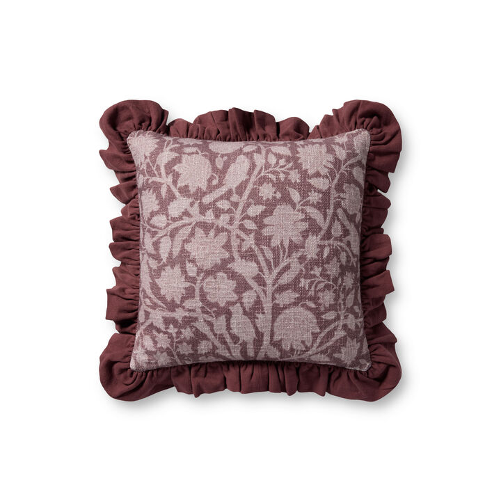 Kathleen Wine 18''x18'' Cover w/ Poly Pillow