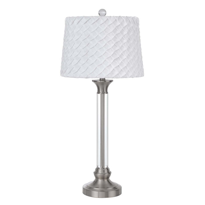 Hivvago 32" Nickel Metal Table Lamp With White Empire Shade