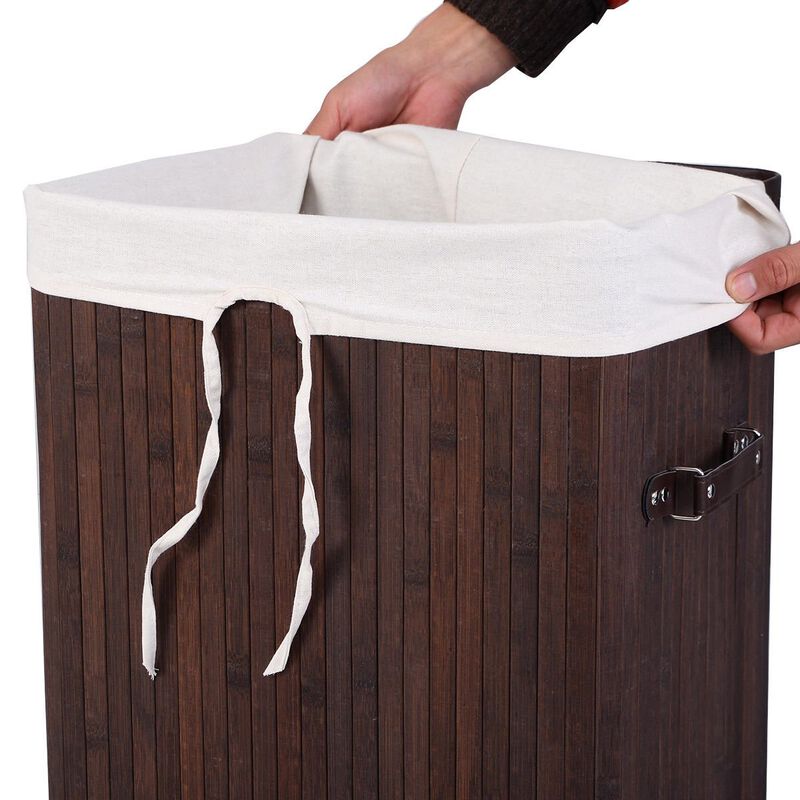 Wicker Laundry Hamper Rectangle with Handles and Lid