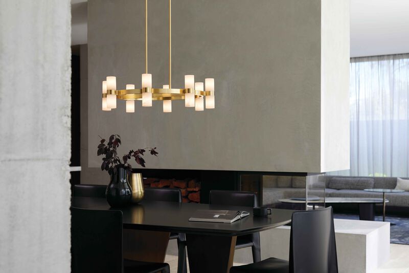 Beacon Lighting Luella 16-Light Alabaster Chandelier Modern Ceiling Chandelier image number 6
