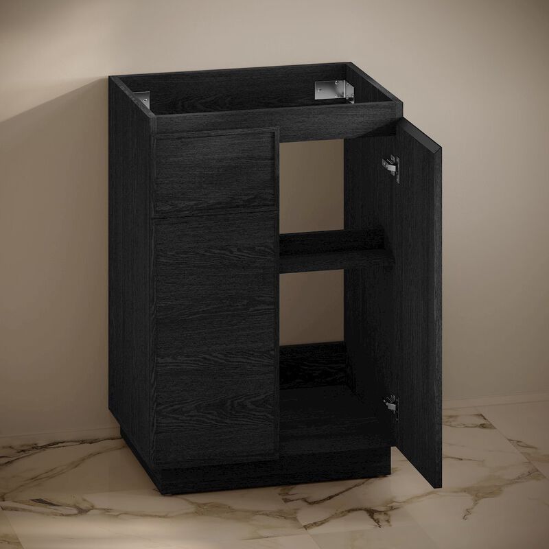 St. Tropez 24" Freestanding Bathroom Vanity Cabinet without Top in Black Oak image number 3
