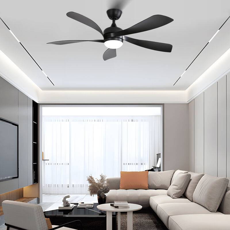 52 Inch Modern Ceiling Fan With 3 Color Dimmable 5 ABS Blades Remote Control With Led Light image number 2