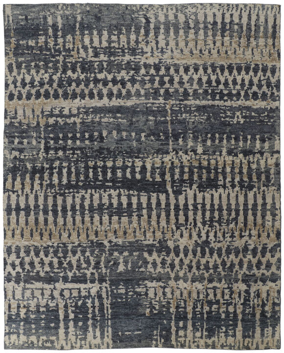 HomeRoots Wool Abstract Hand Knotted Area Rug